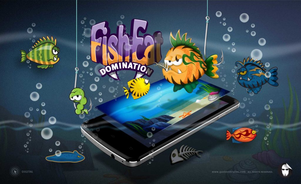 Fish-Eat Domination Game